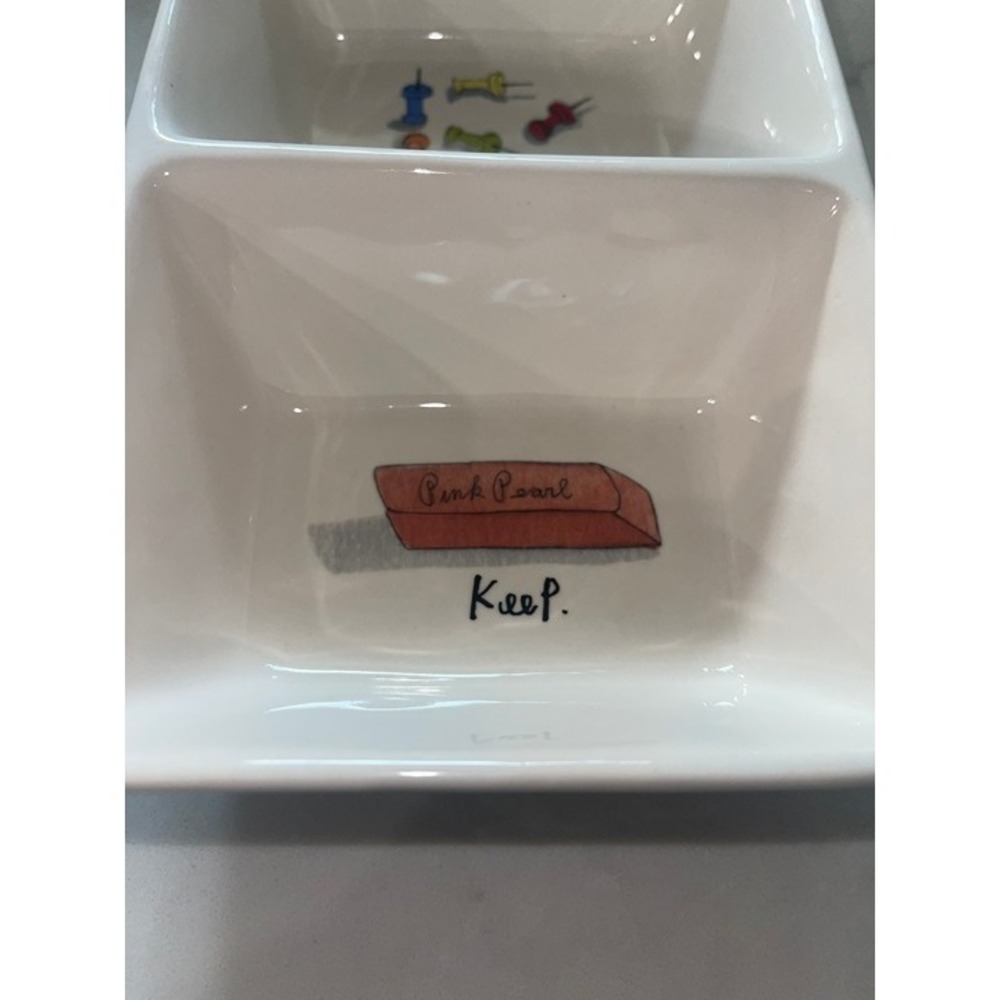 Rae Dunn Stash & Keep Divided Dish Tray Catch-all - Picture 3 of 5